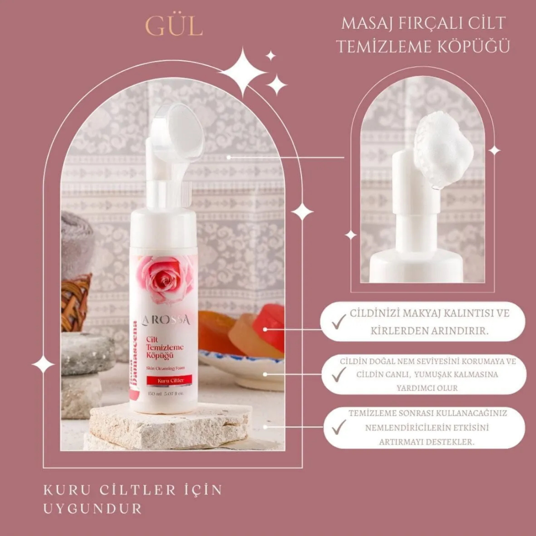 Rose City | Reinigingsschuim met borstel - Rose damascena - 2 in 1